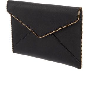 Rebecca minkoff black leather clutch lightly used
